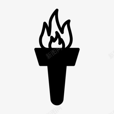 火炬火焰圣火图标图标