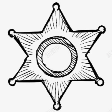 警长徽章警察法律图标图标