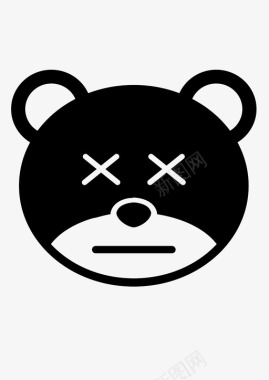 生病动物熊图标图标