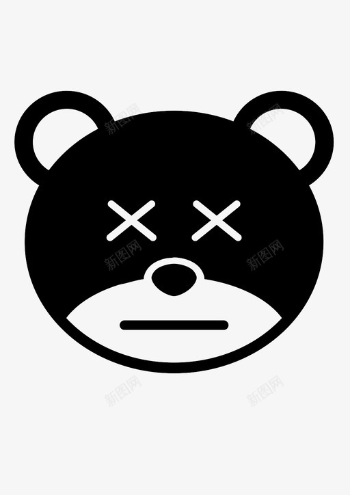 生病动物熊图标svg_新图网 https://ixintu.com 动物 熊 生病 病 表情符号