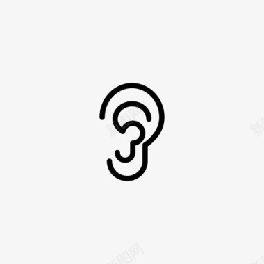 耳朵耳垂听觉图标图标