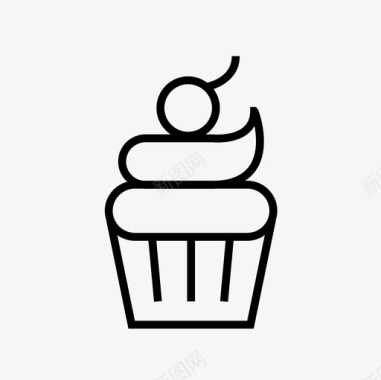 纸杯蛋糕杯子蛋糕甜点图标图标