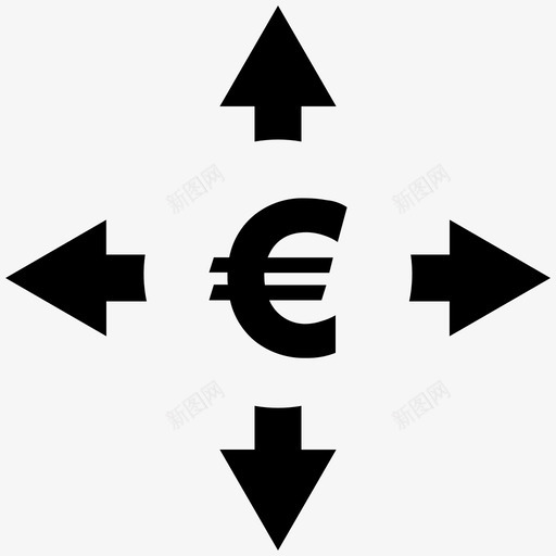金融活动货币欧元图标svg_新图网 https://ixintu.com 欧元 货币 金融 金融活动
