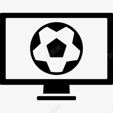 足球世界比赛节目在电视监控屏幕上运动踢足球图标图标
