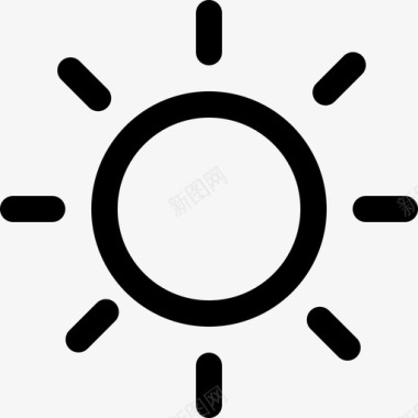太阳日天气符号大杯线线形图标图标