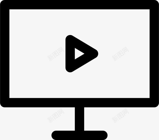 计算机视频互联网媒体图标svg_新图网 https://ixintu.com 互联网 媒体 屏幕 播放 电视 计算机视频