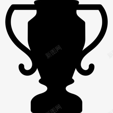 奖杯轮廓形状美式足球图标图标