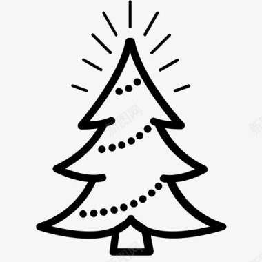 冷杉树圣诞节装饰图标图标
