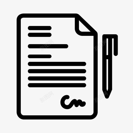 合同协议签名图标svg_新图网 https://ixintu.com 协议 合同 商业图标套件 签名