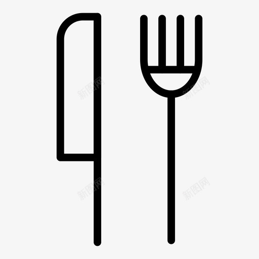 餐具叉子厨房工具图标svg_新图网 https://ixintu.com 刀 厨房工具 叉子 银器 餐具
