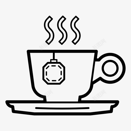 茶杯子饮料图标svg_新图网 https://ixintu.com 杯子 热茶 茶 茶包 茶和咖啡 饮料