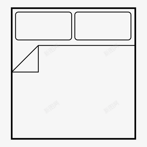 双人床建筑平面图建筑图标svg_新图网 https://ixintu.com 双人床 建筑 建筑图纸 建筑平面图 鸟瞰图