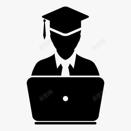 学生毕业笔记本电脑图标svg_新图网 https://ixintu.com 在线 大学 学术 学生 教育 毕业 毕业字形图标 用户 笔记本电脑