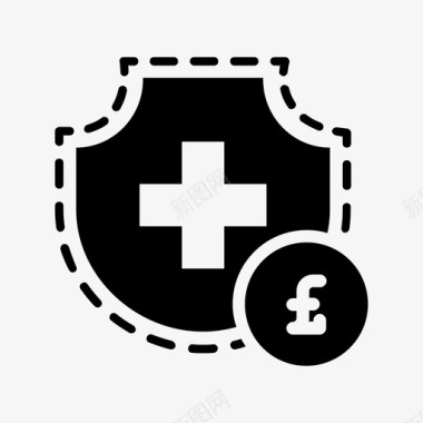 健康保险英镑金钱安全图标图标
