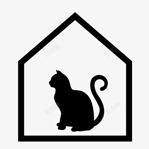 猫屋建筑家图标svg_新图网 https://ixintu.com 家 建筑 猫屋