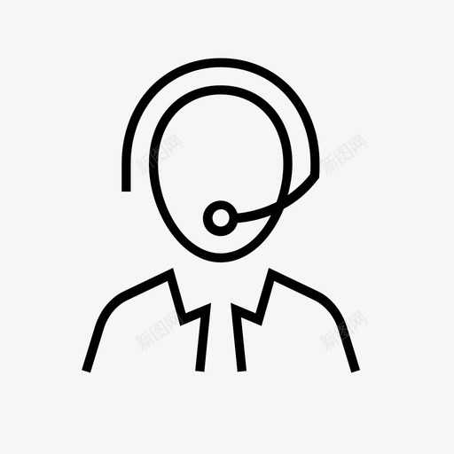 耳机职员员工图标svg_新图网 https://ixintu.com 个人版本 人员 员工 支持 经理 耳机 职员