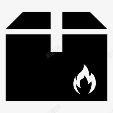 易燃包裹箱子火灾图标图标