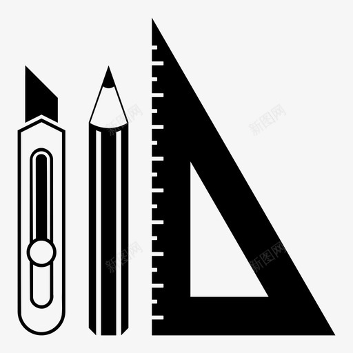 工具建筑师切割工图标svg_新图网 https://ixintu.com 切割工 建筑师 概念 正方形 测量师 设计工具 铅笔