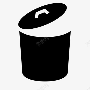 垃圾桶开放式垃圾桶圆形图标图标