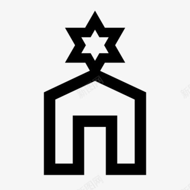 犹太教堂犹太教马可图标图标