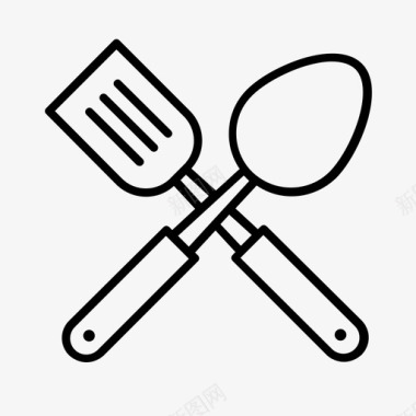 采购产品抹刀和勺子家庭用品厨房图标图标