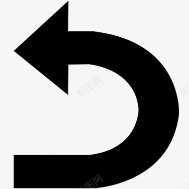 左反转箭头方向u形转弯图标图标