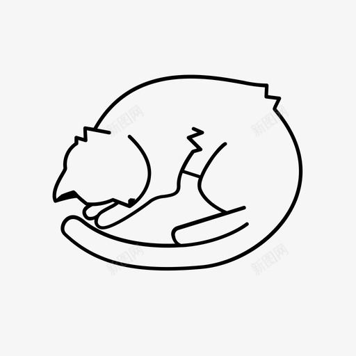 禅猫圆圈放松图标svg_新图网 https://ixintu.com 分类 圆圈 放松 睡觉 禅猫