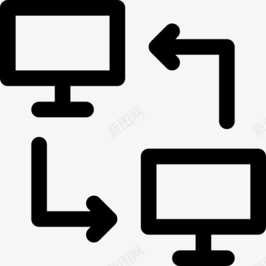 计算机同步数据网络图标图标