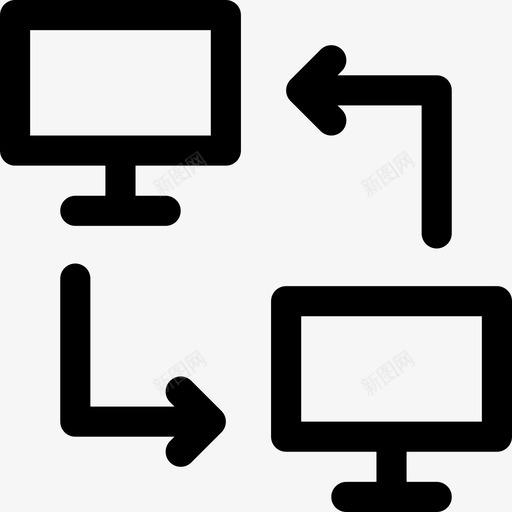 计算机同步数据网络图标svg_新图网 https://ixintu.com 传输 屏幕 数据 网络 联机 联机数据 计算机同步