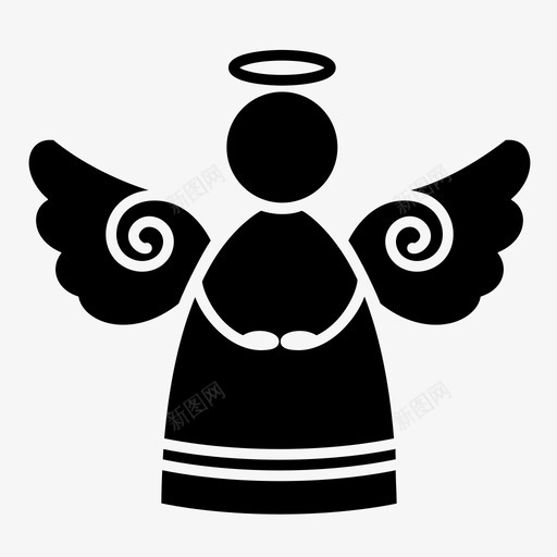 天使圣诞节翅膀图标svg_新图网 https://ixintu.com 圣诞图标 圣诞节 天使 翅膀