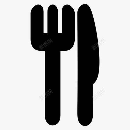 叉子吃的食物图标svg_新图网 https://ixintu.com 刀叉 叉子 吃的 工具 手 食物