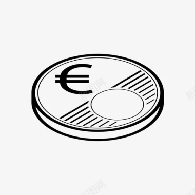 欧元硬币货币图标图标