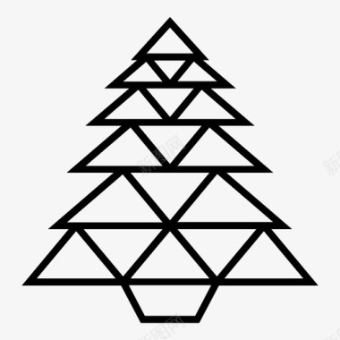 圣诞树森林几何图标图标