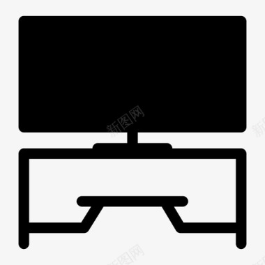 电视书桌娱乐系统图标图标