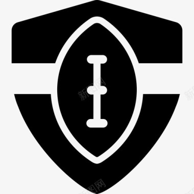 橄榄球盾标志安全美式足球图标图标