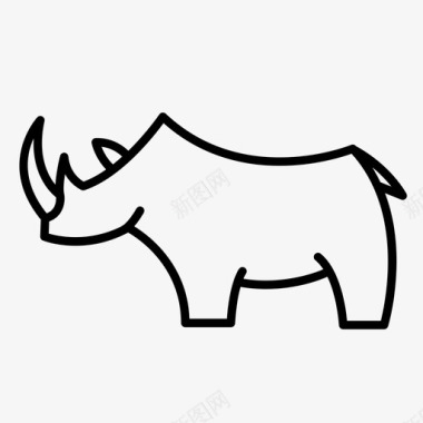 犀牛动物动物群图标图标