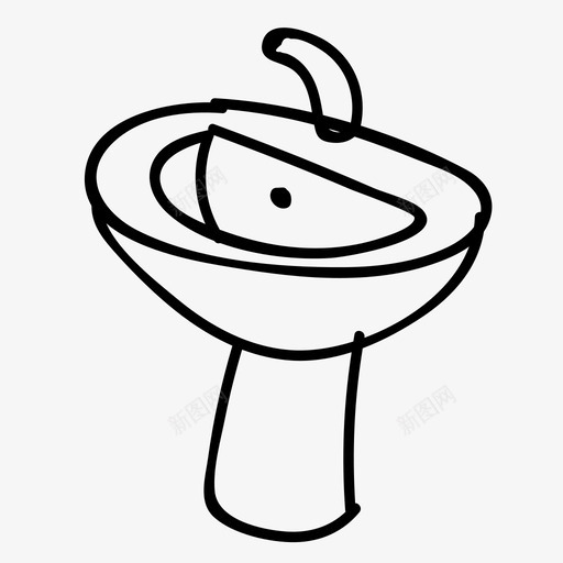 洗脸盆浴室清洁图标svg_新图网 https://ixintu.com 手绘网络图标 水槽 洗脸盆 浴室 清洁