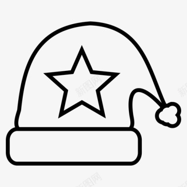 圣诞帽装饰星星图标图标