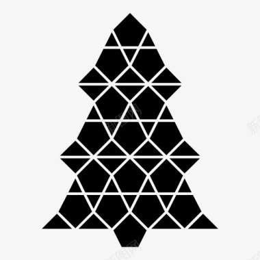 圣诞树几何自然图标图标