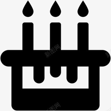 生日蛋糕面包店蜡烛图标图标
