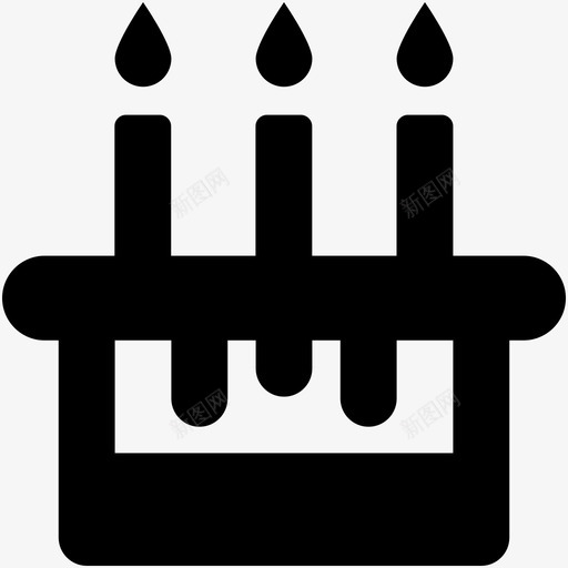 生日蛋糕面包店蜡烛图标svg_新图网 https://ixintu.com 甜点 生日蛋糕 网页和用户界面字体图标 聚会 蜡烛 面包店
