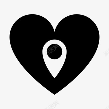 心脏定位爱情地图图标图标