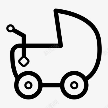 婴儿推车婴儿养育图标图标