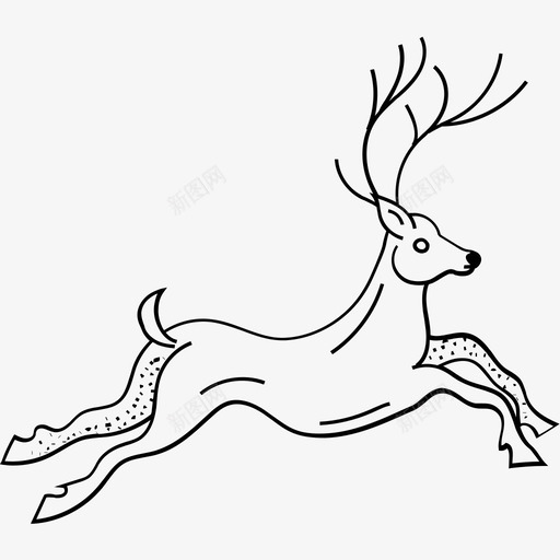 驯鹿动物卡通人物图标svg_新图网 https://ixintu.com 动物 卡通人物 圣诞涂鸦图标 驯鹿 鹿