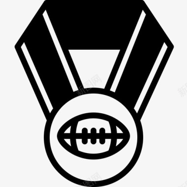 美式足球奖章美式足球橄榄球图标图标