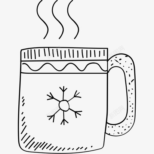 热茶咖啡杯热饮图标svg_新图网 https://ixintu.com 咖啡杯 圣诞涂鸦图标 热茶 热饮 茶杯