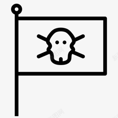 海盗旗帜船图标图标