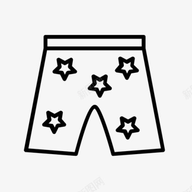 短裤拳击手衣服图标图标