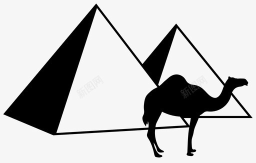 金字塔骆驼沙漠图标svg_新图网 https://ixintu.com 埃及 沙漠 金字塔 骆驼