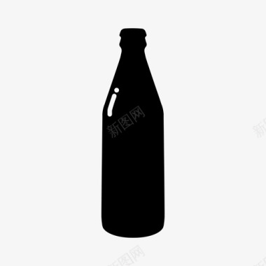 啤酒瓶深色空的图标图标